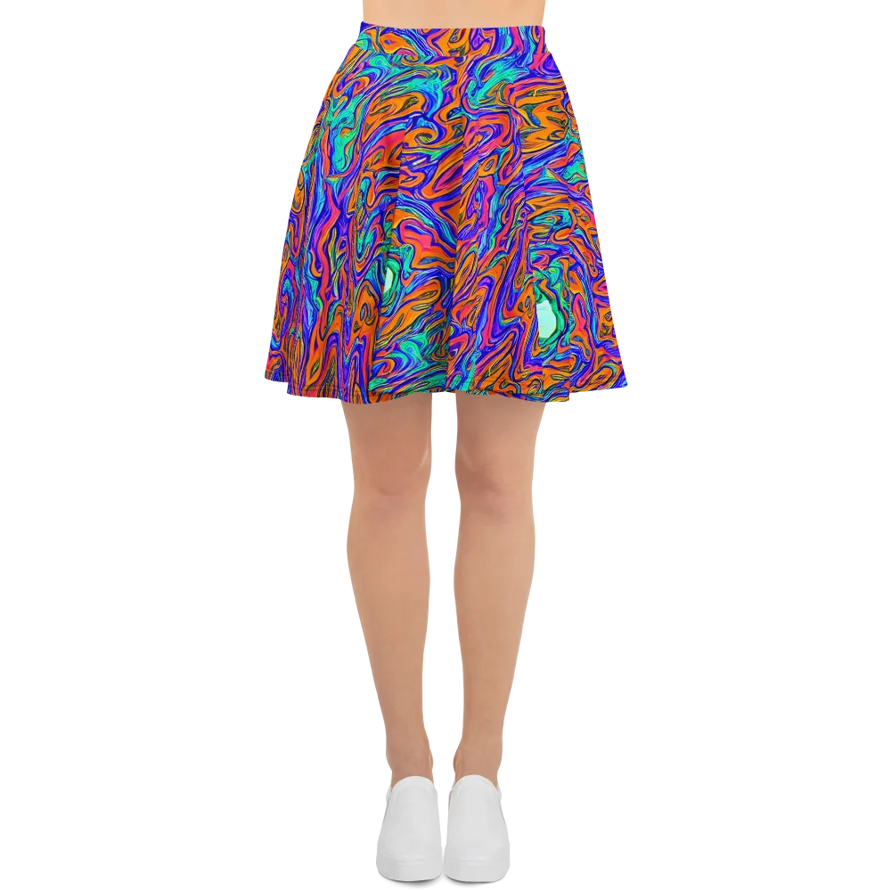 Vivid Melt on Skater Skirt — Front
