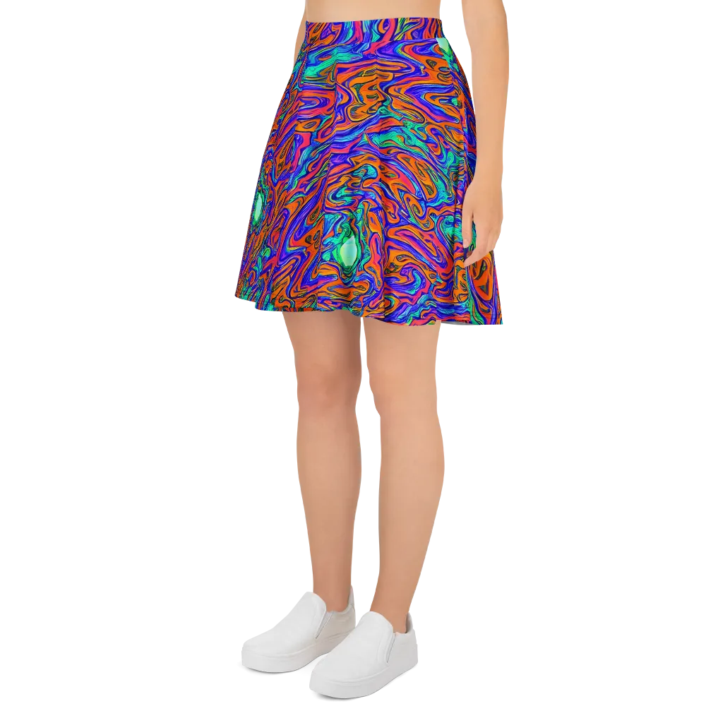 Vivid Melt on Skater Skirt — Left