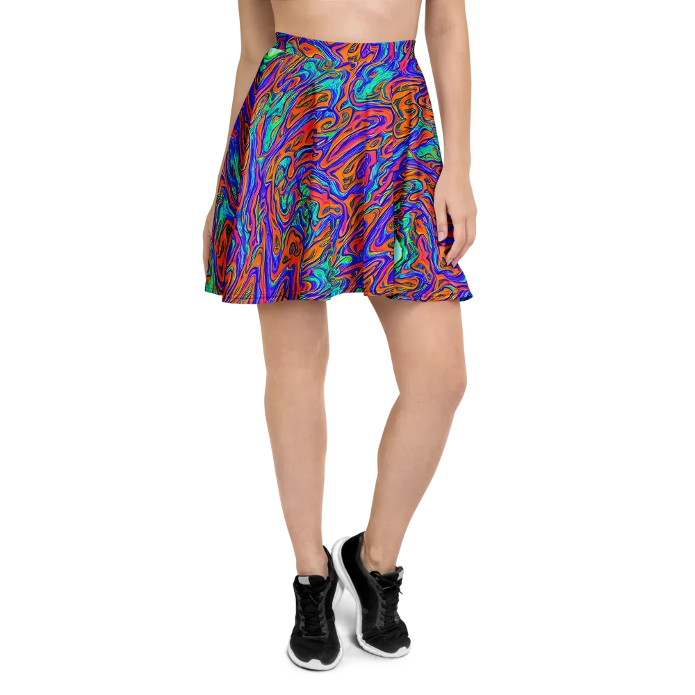 Vivid Melt on Skater Skirt — Front