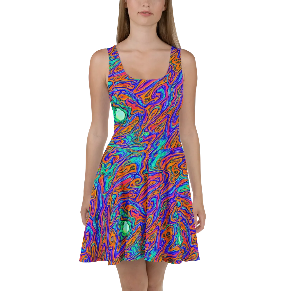 Vivid Melt on Skater Dress — Front