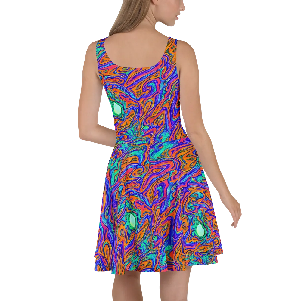 Vivid Melt on Skater Dress — Back