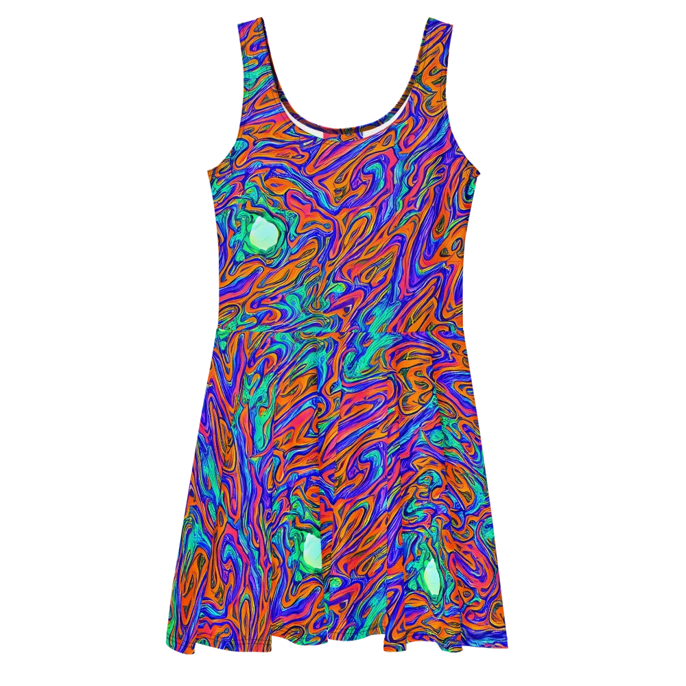 Vivid Melt on Skater Dress — Front