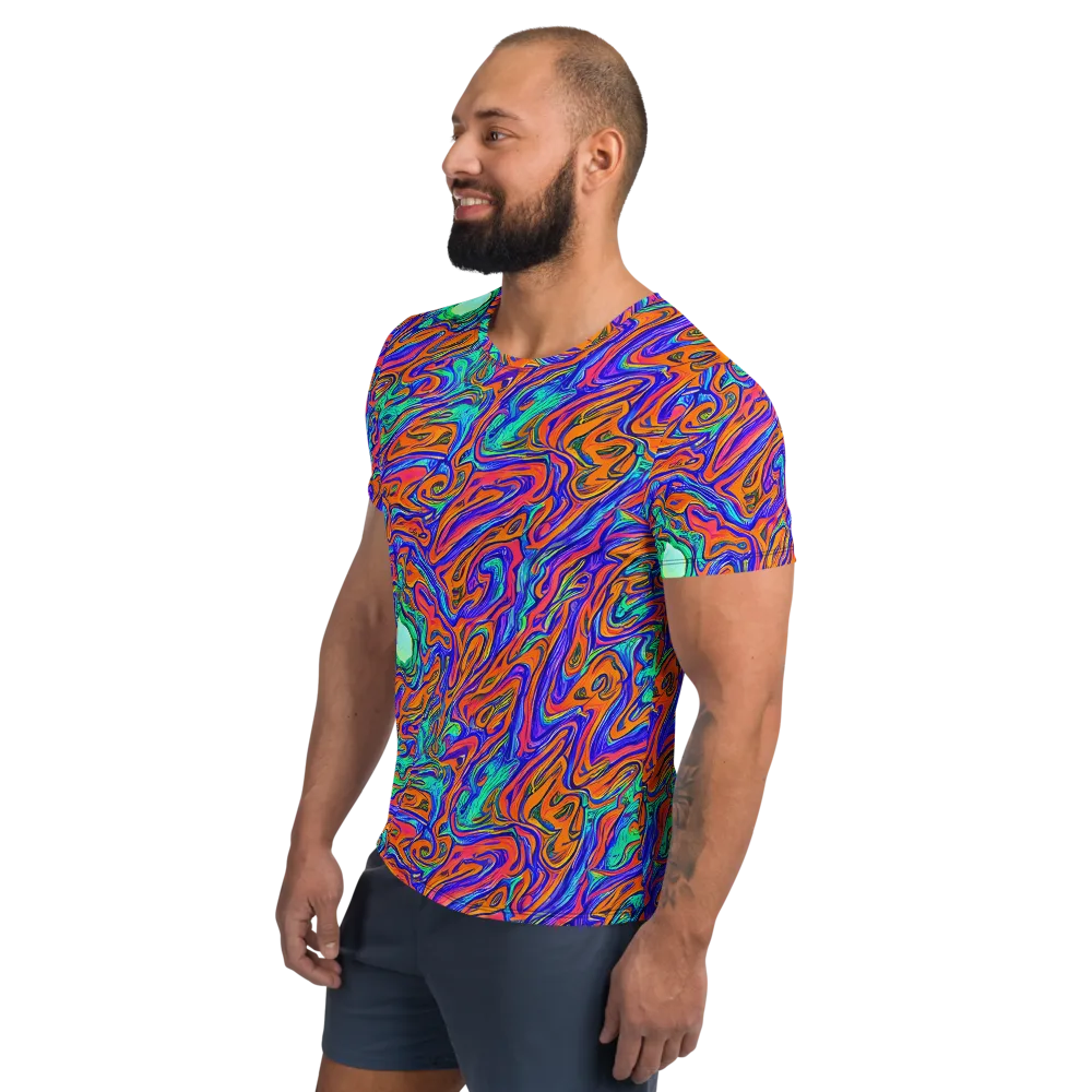 Vivid Melt on Men's Athletic T-Shirt — Left