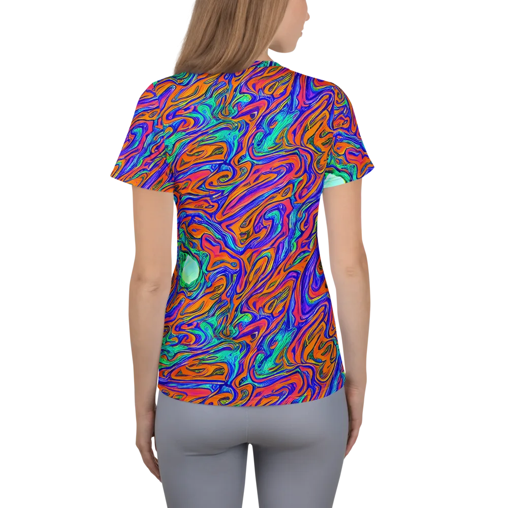 Vivid Melt on Women's Athletic T-Shirt — Back