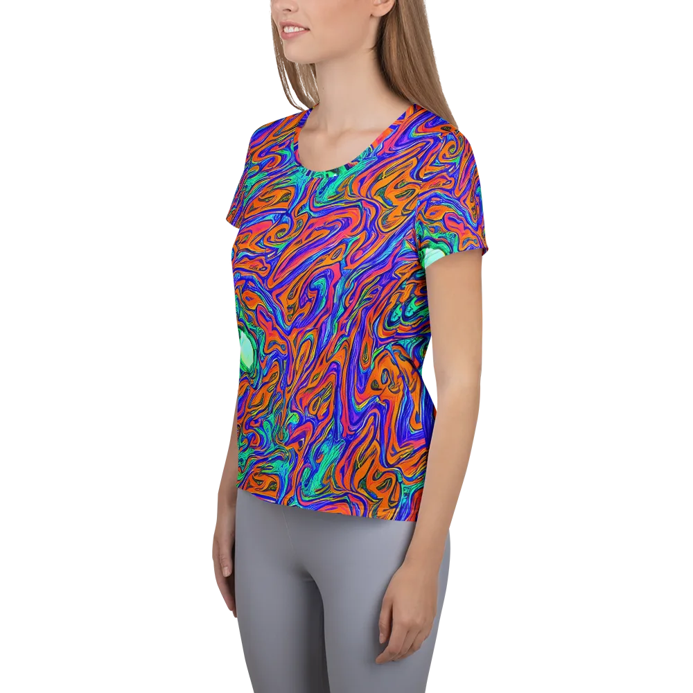 Vivid Melt on Women's Athletic T-Shirt — Left