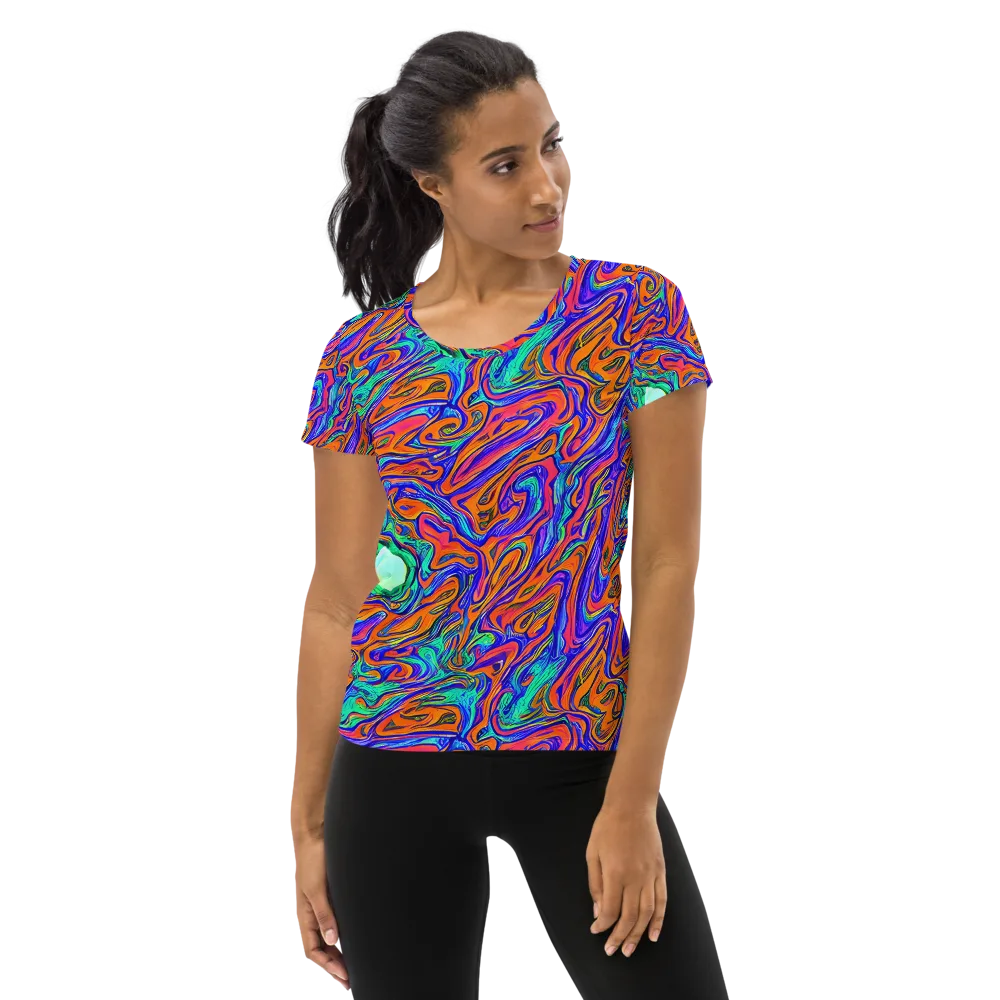 Vivid Melt on Women's Athletic T-Shirt — Front