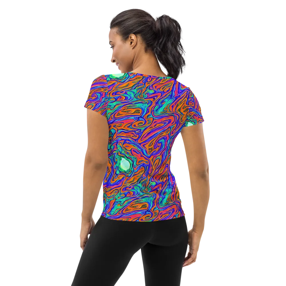 Vivid Melt on Women's Athletic T-Shirt — Back