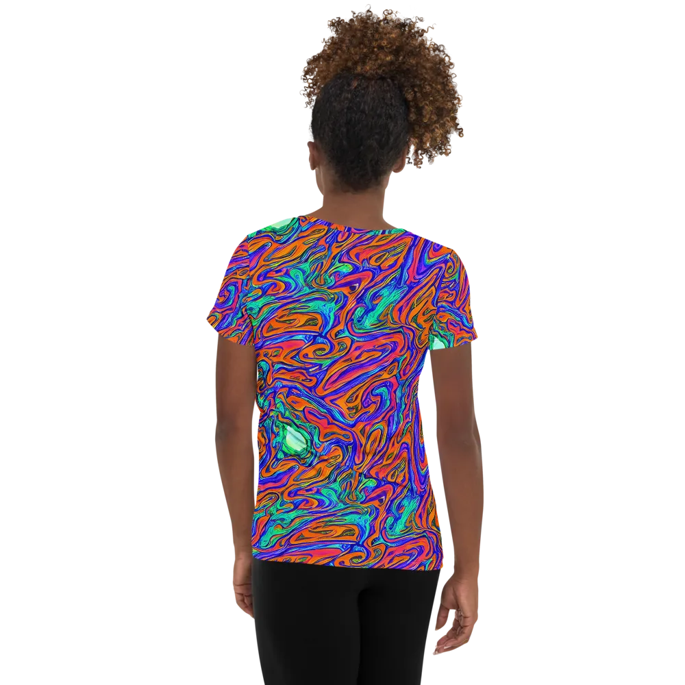 Vivid Melt on Women's Athletic T-Shirt — Back