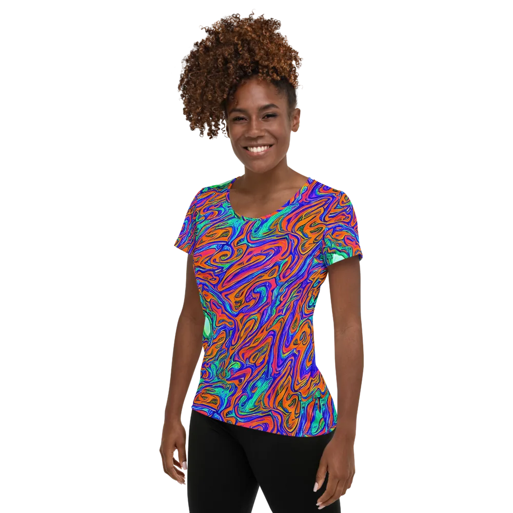 Vivid Melt on Women's Athletic T-Shirt — Left