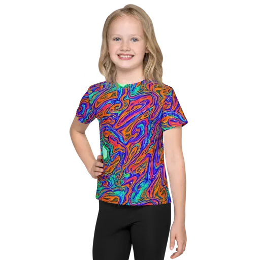 Vivid Melt on a Kids Crew Neck T-Shirt