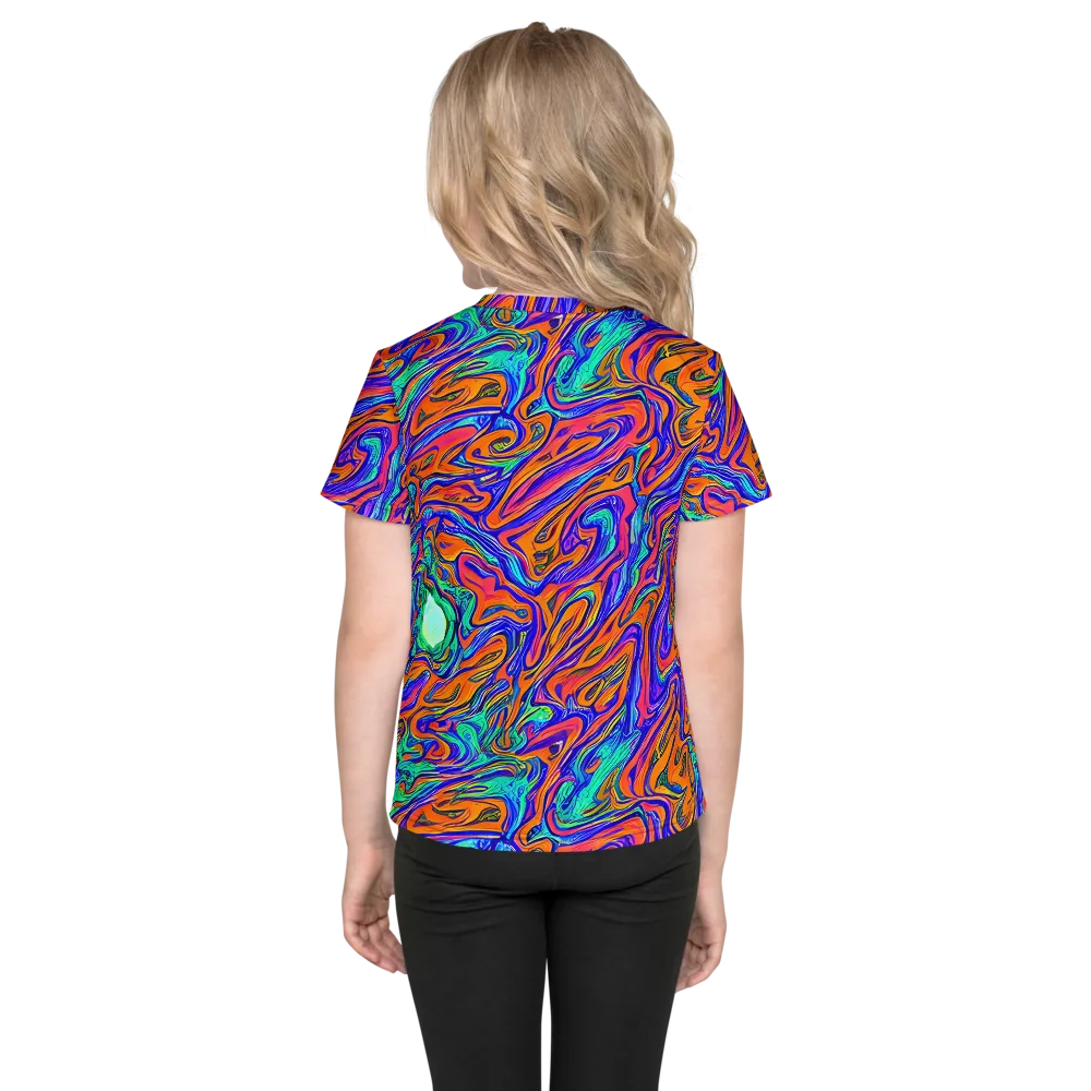 Vivid Melt on Kids Crew Neck T-Shirt — Back