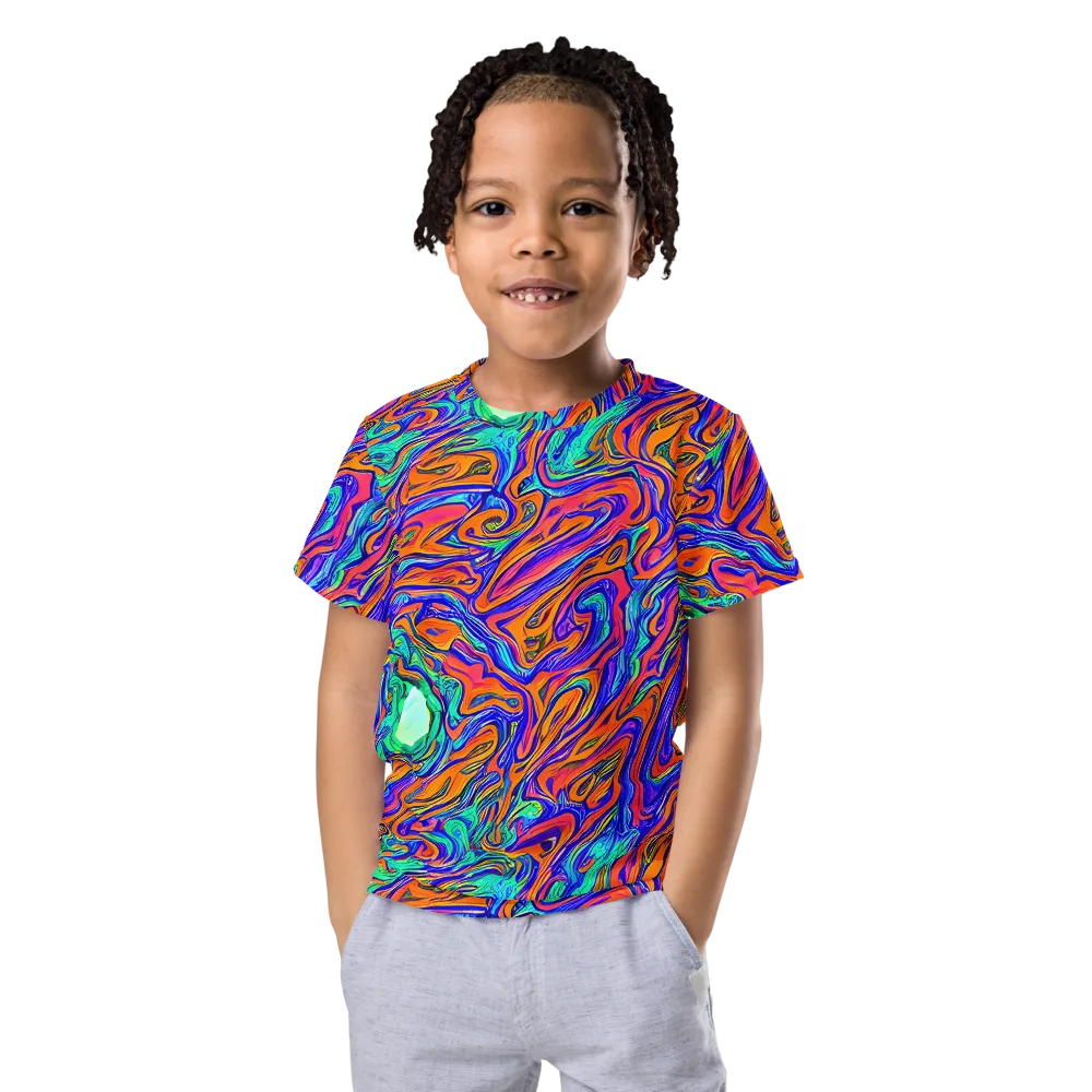 Vivid Melt on Kids Crew Neck T-Shirt — Front