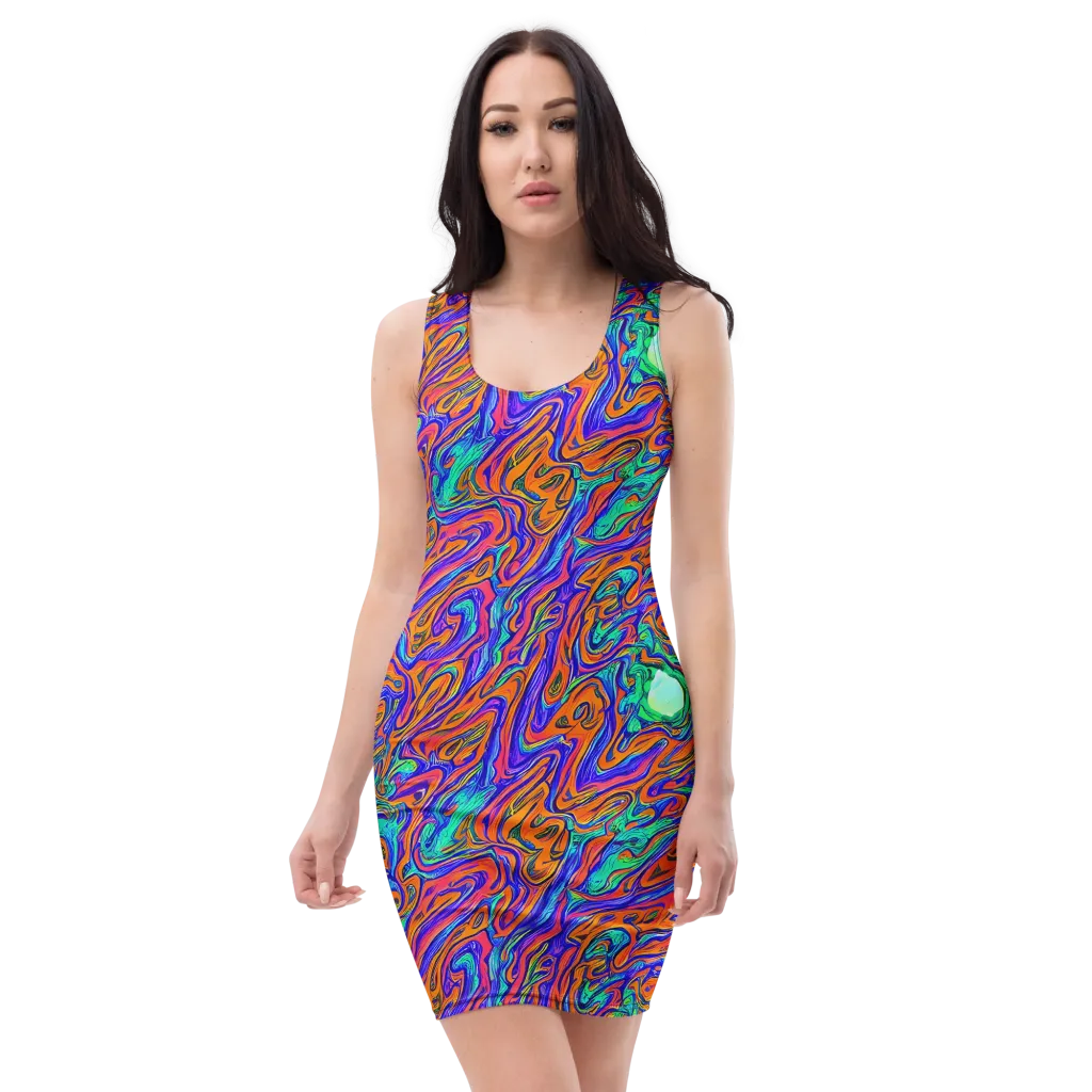 Vivid Melt on Bodycon Dress — Front