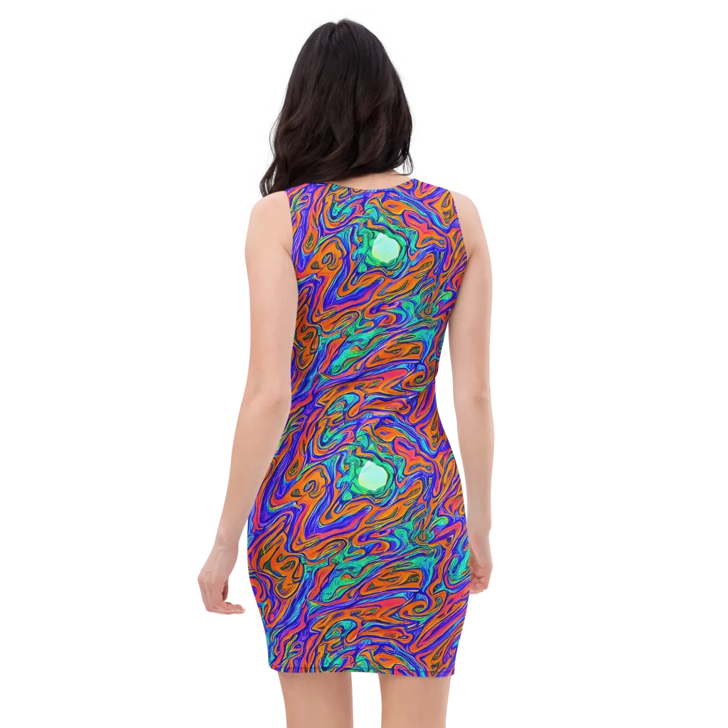 Vivid Melt on Bodycon Dress — Back