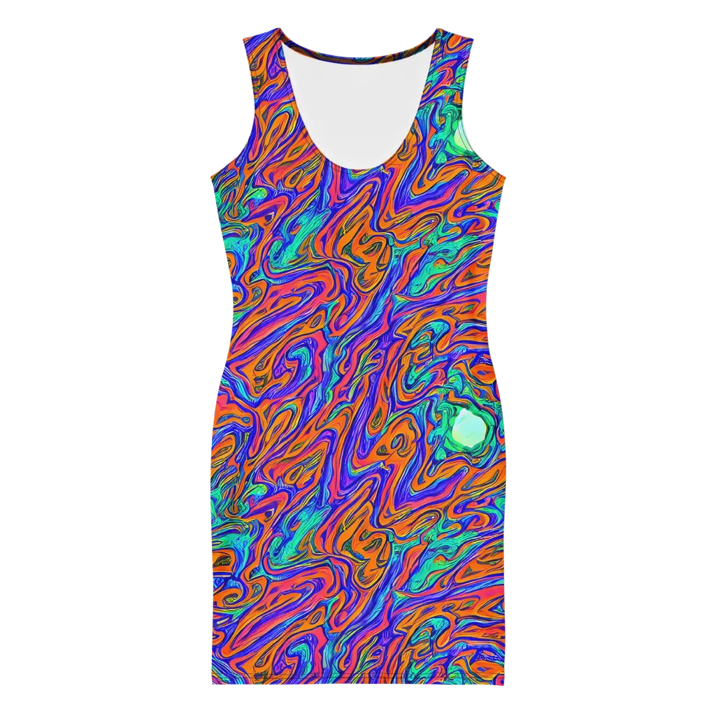Vivid Melt on Bodycon Dress — Front