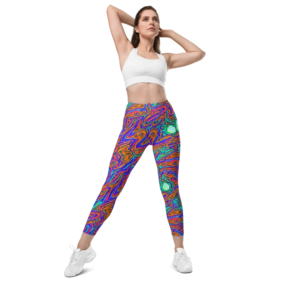 Vivid Melt on Leggings with Pockets — Front