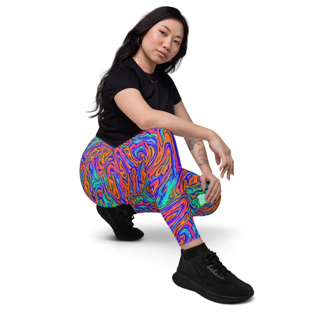 Vivid Melt on Leggings with Pockets — Right Front