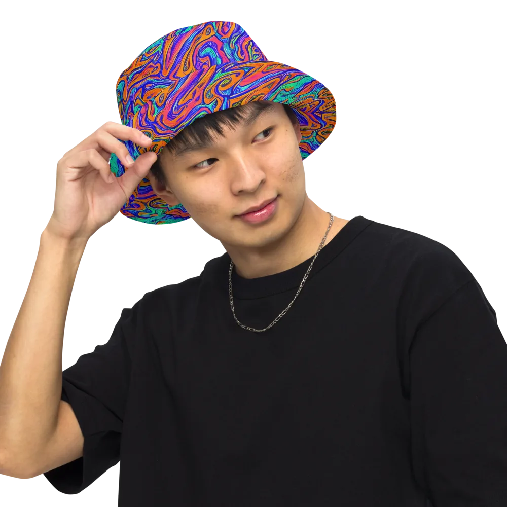 Vivid Melt on Reversible Bucket Hat — Front Inside