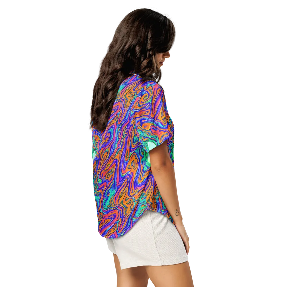 Vivid Melt on Women's Short Sleeve Pajama Top — Right Back