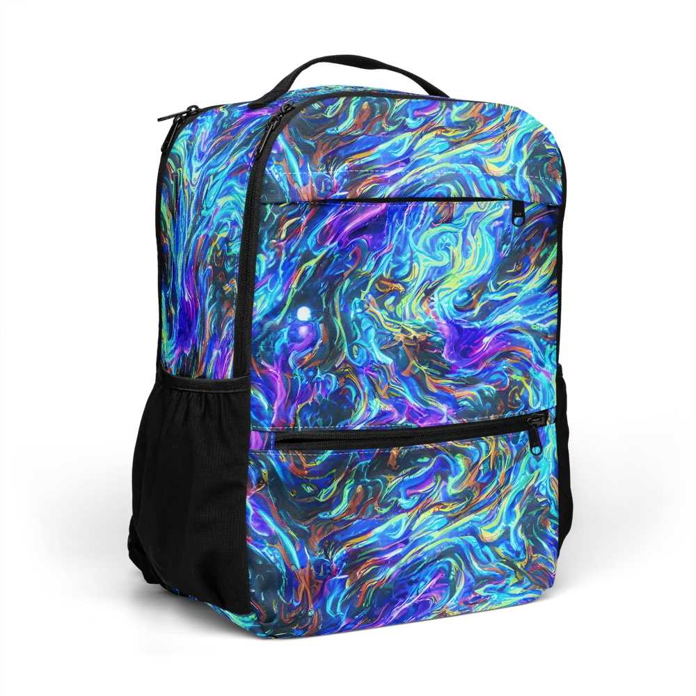 Neon Oceanus on Utility Backpack — Right Front