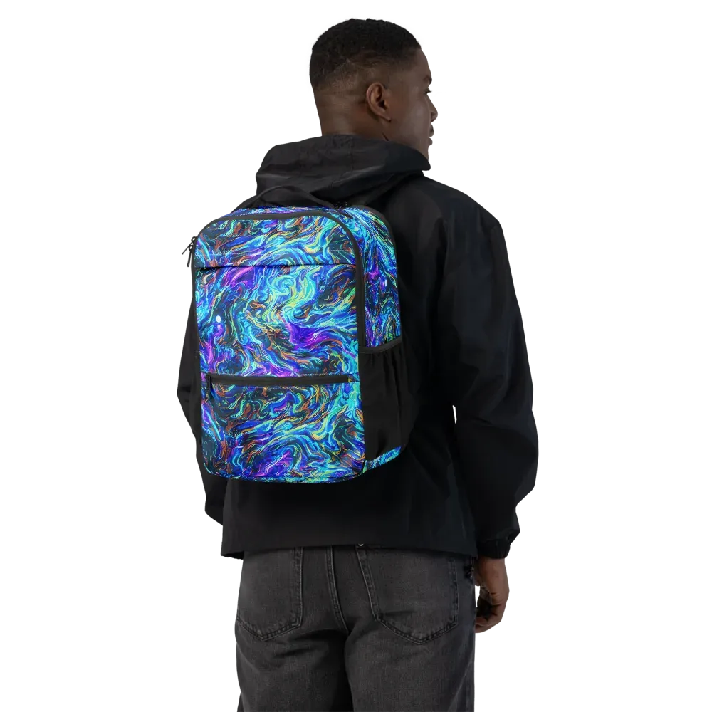 Neon Oceanus on Utility Backpack — Back