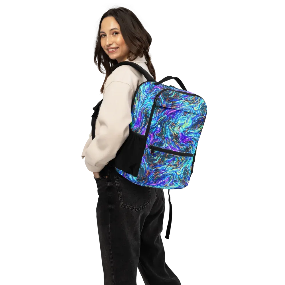 Neon Oceanus on Utility Backpack — Back
