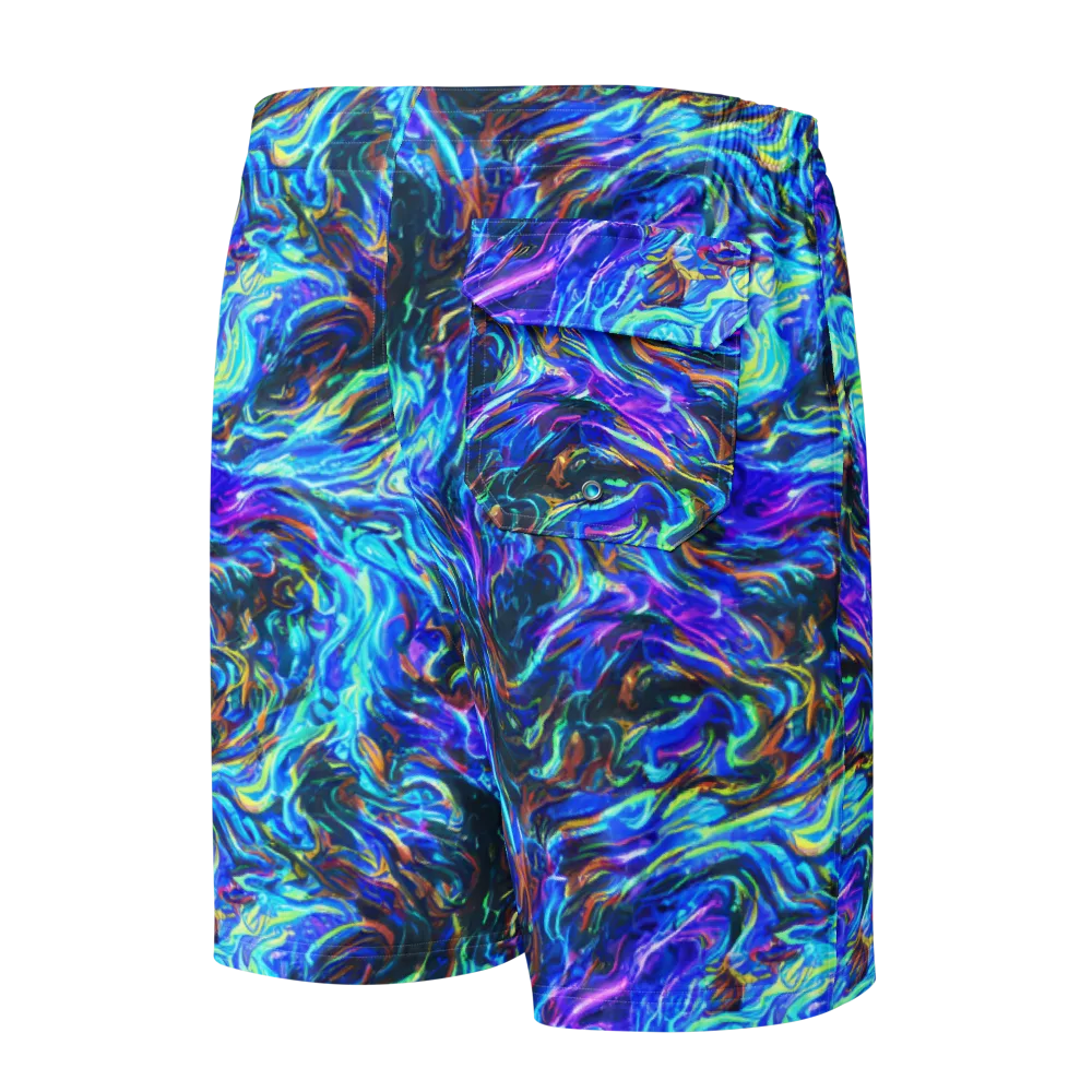 Neon Oceanus on Men's Board Shorts — Back