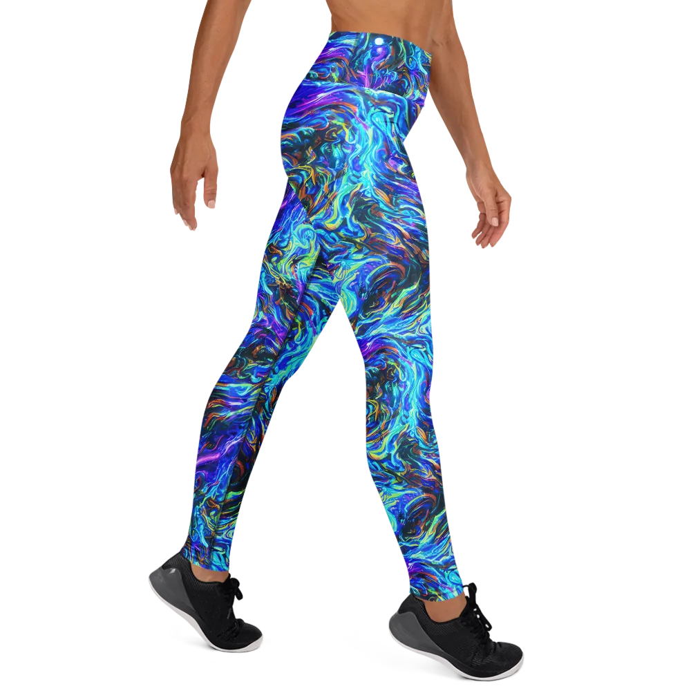 Neon Oceanus on Yoga Leggings — Right