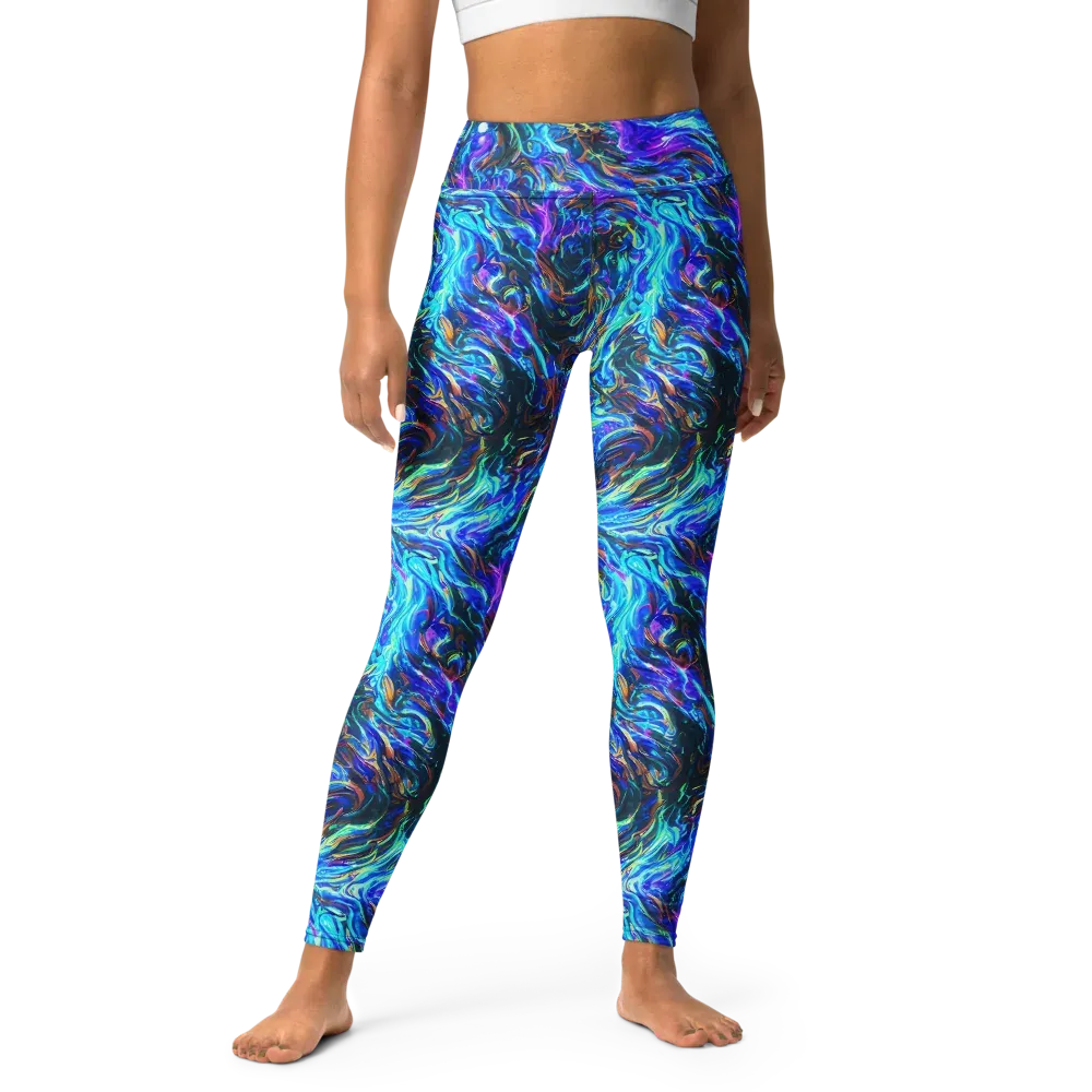Neon Oceanus on Yoga Leggings — Front