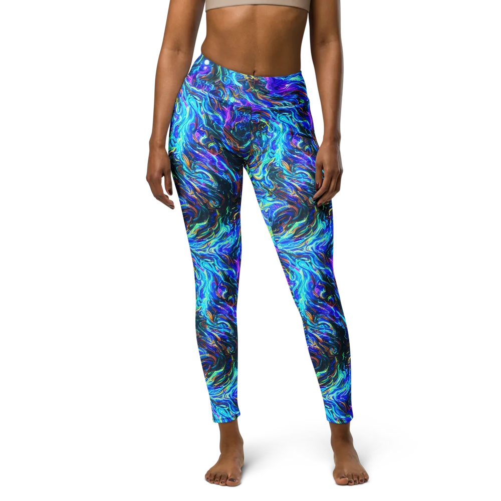 Neon Oceanus on Yoga Leggings — Front