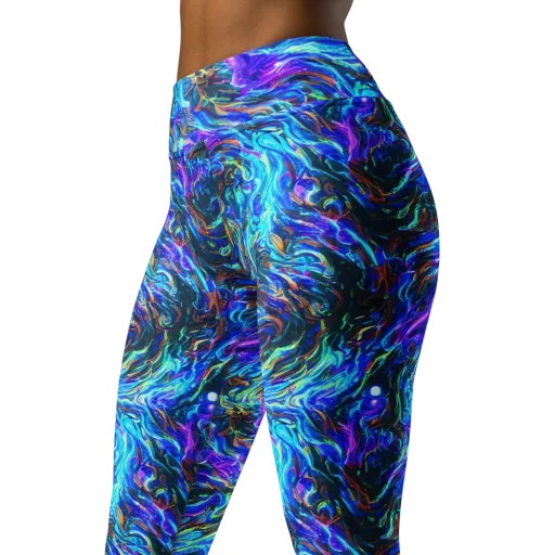 Neon Oceanus on a Yoga Leggings