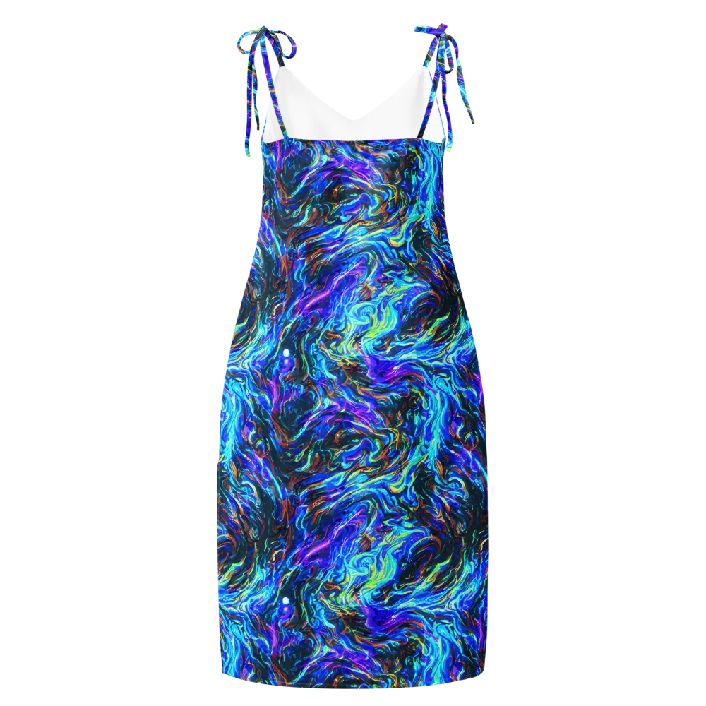 Neon Oceanus on Slip Dress — Back