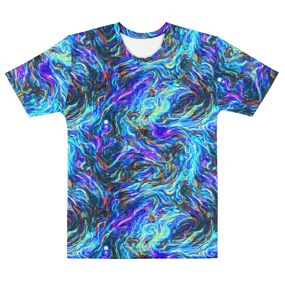 Neon Oceanus on Men's Cotton Crew Neck T-Shirt — Front