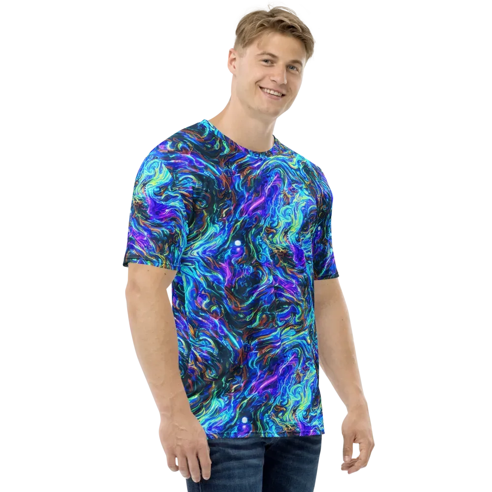 Neon Oceanus on Men's Crew Neck T-Shirt — Right
