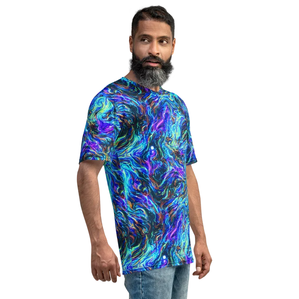 Neon Oceanus on Men's Crew Neck T-Shirt — Right