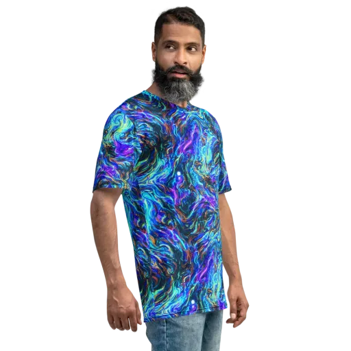 Neon Oceanus on a Men's Crew Neck T-Shirt