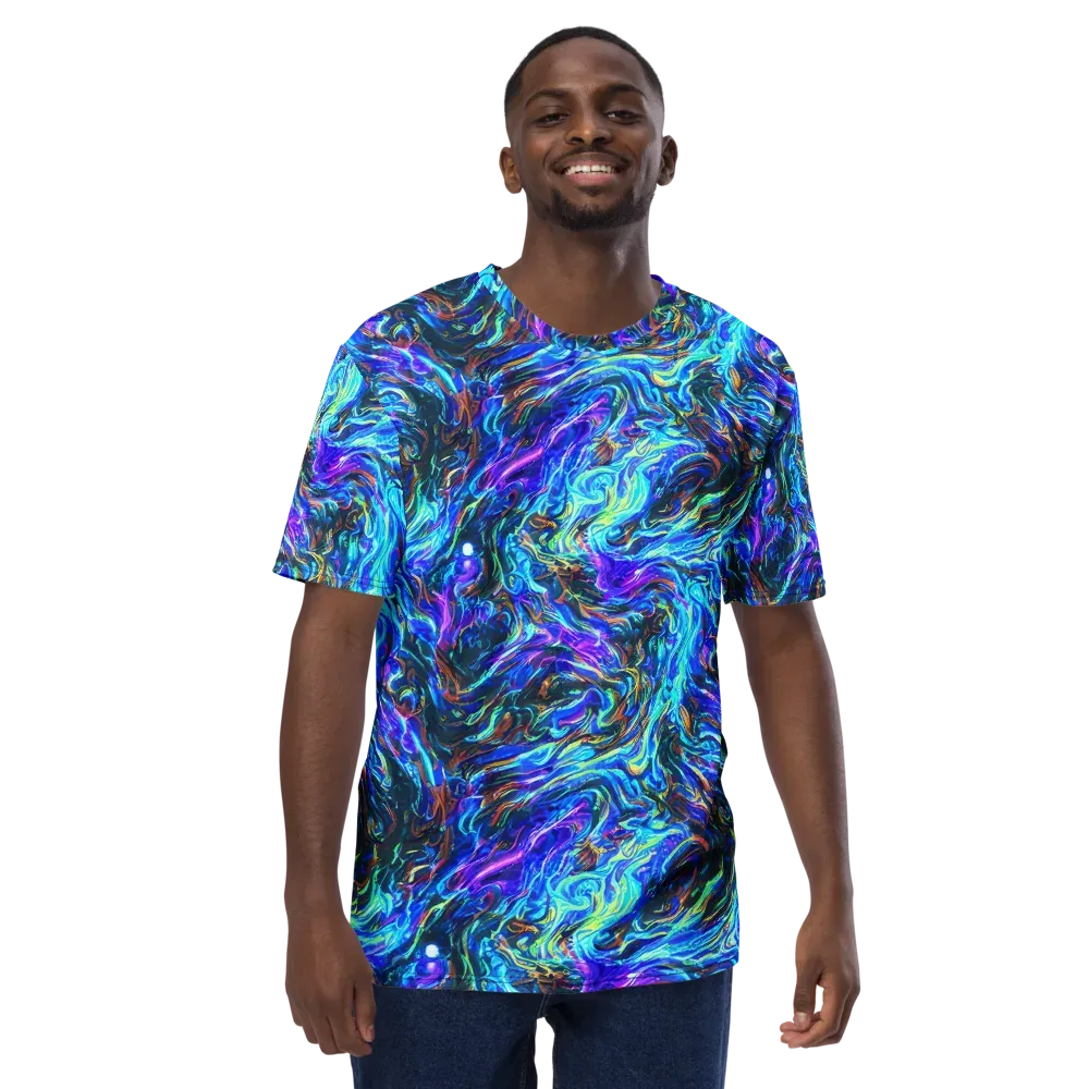 Neon Oceanus on Men's Crew Neck T-Shirt — Front