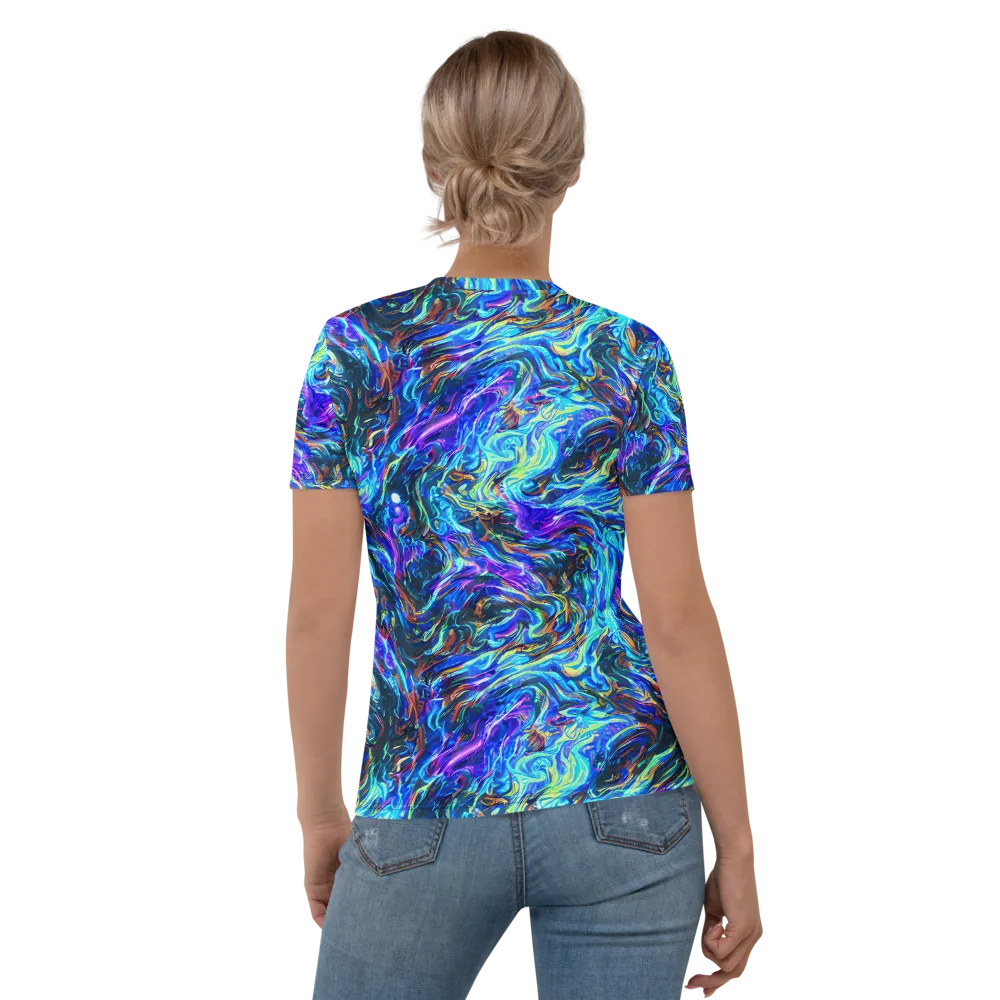 Neon Oceanus on Women's Crew Neck T-Shirt — Back