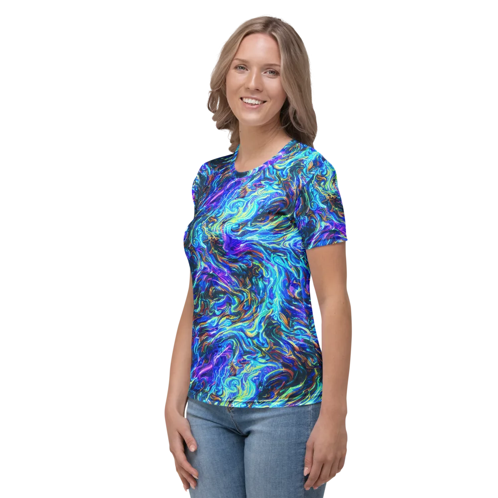 Neon Oceanus on Women's Crew Neck T-Shirt — Left