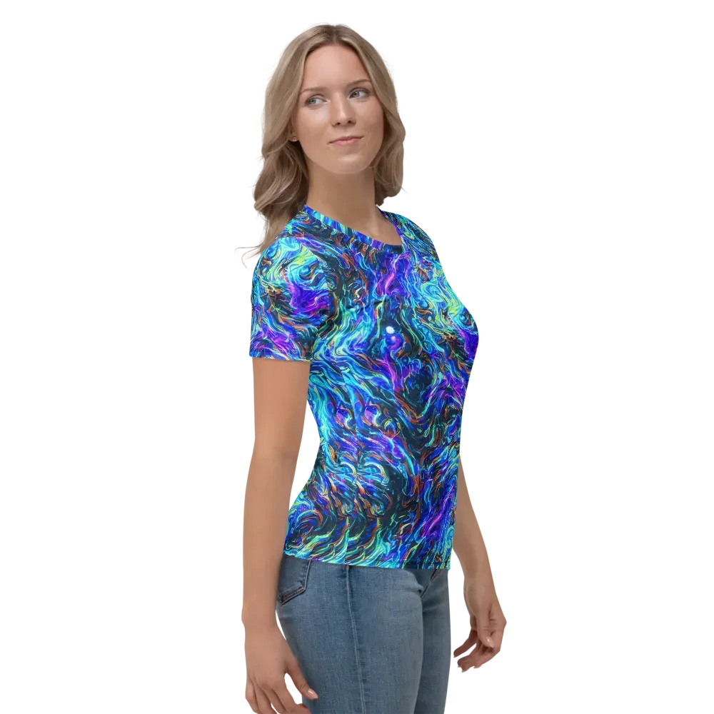 Neon Oceanus on Women's Crew Neck T-Shirt — Right