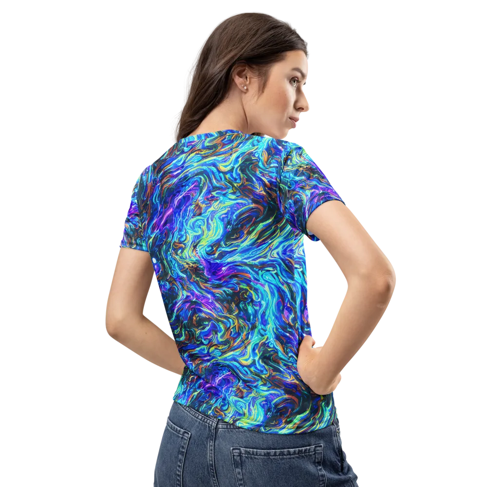 Neon Oceanus on Women's Crew Neck T-Shirt — Back