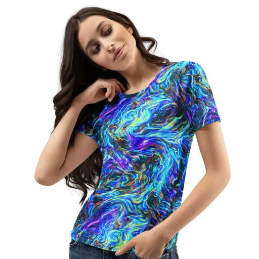 Neon Oceanus on a Women's Crew Neck T-Shirt