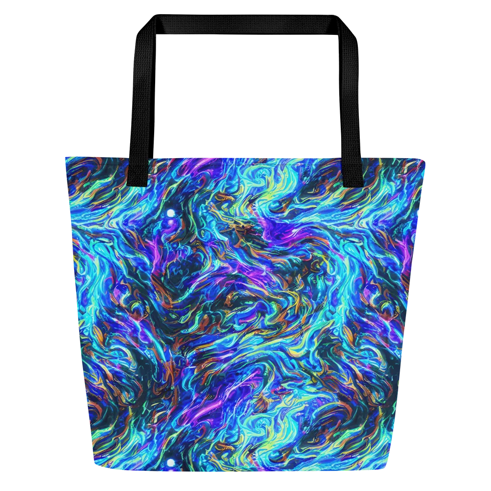 Neon Oceanus on Large Tote Bag W/ Pocket — Front