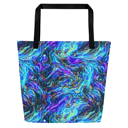 Neon Oceanus on a Large Tote Bag W/ Pocket