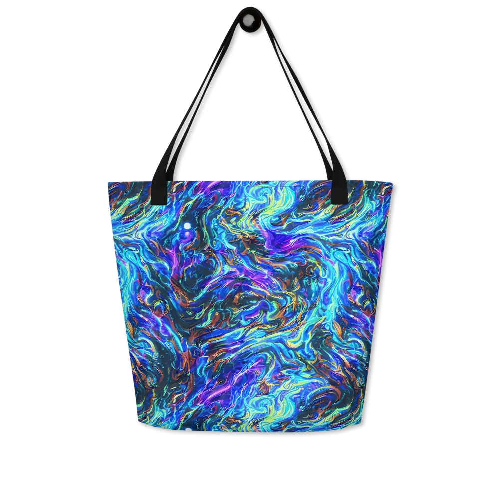 Neon Oceanus on Large Tote Bag W/ Pocket — Front