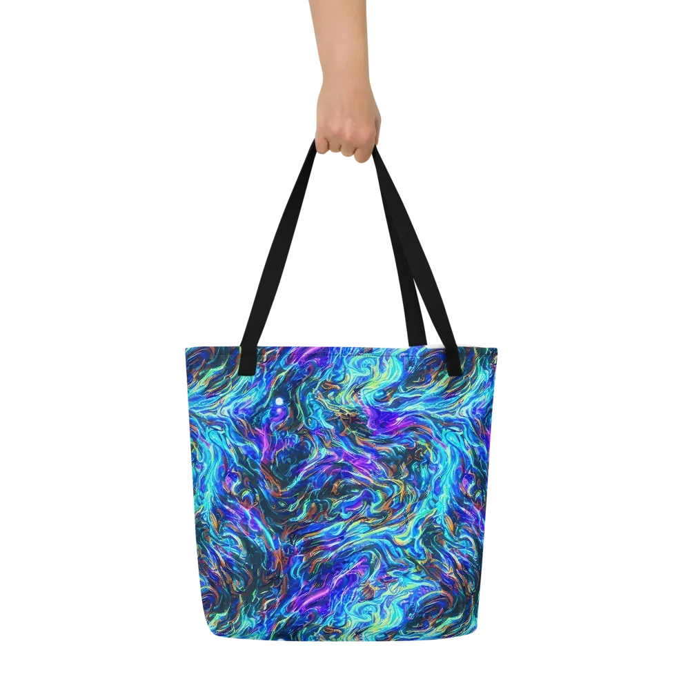 Neon Oceanus on Large Tote Bag W/ Pocket — Front