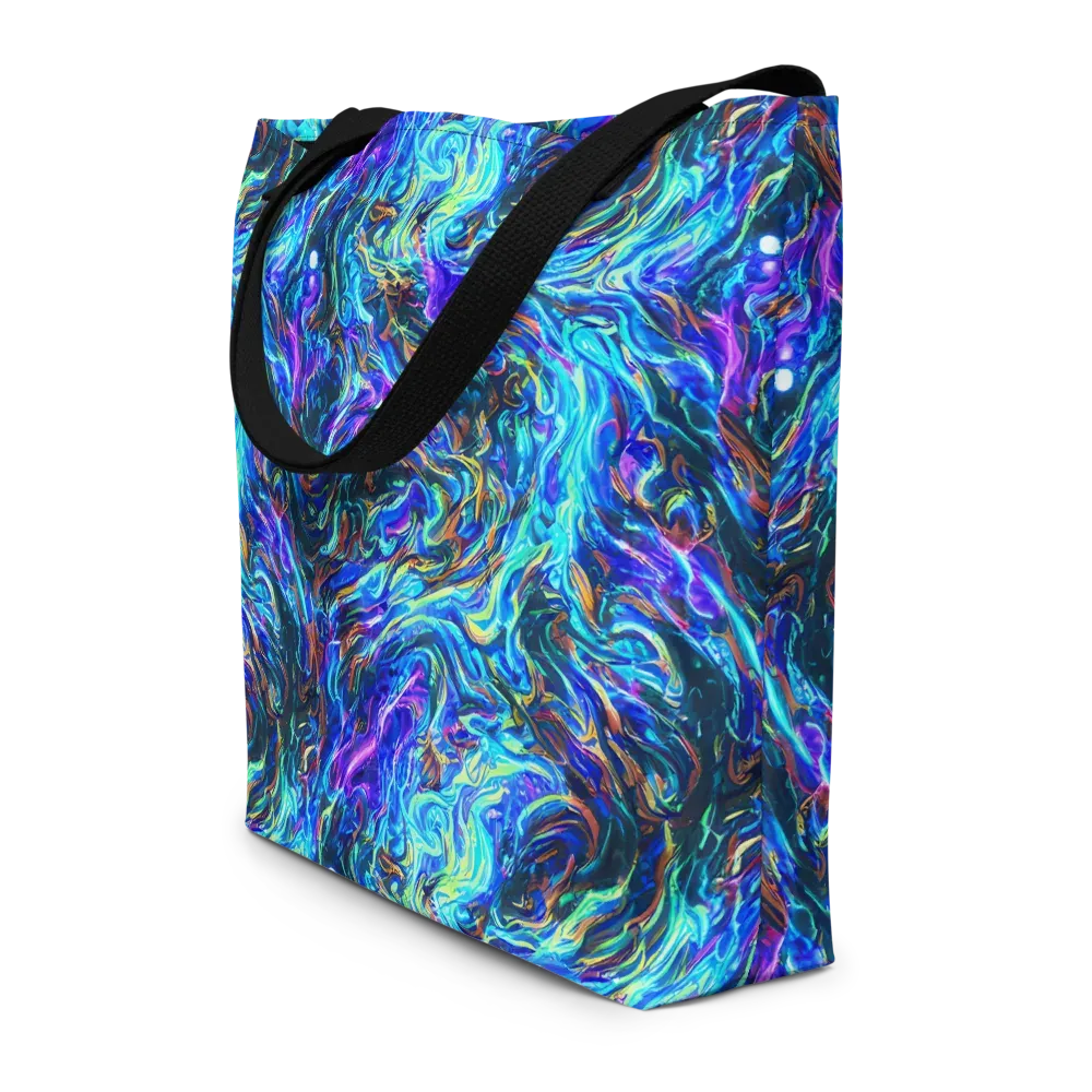 Neon Oceanus on Large Tote Bag W/ Pocket — Front