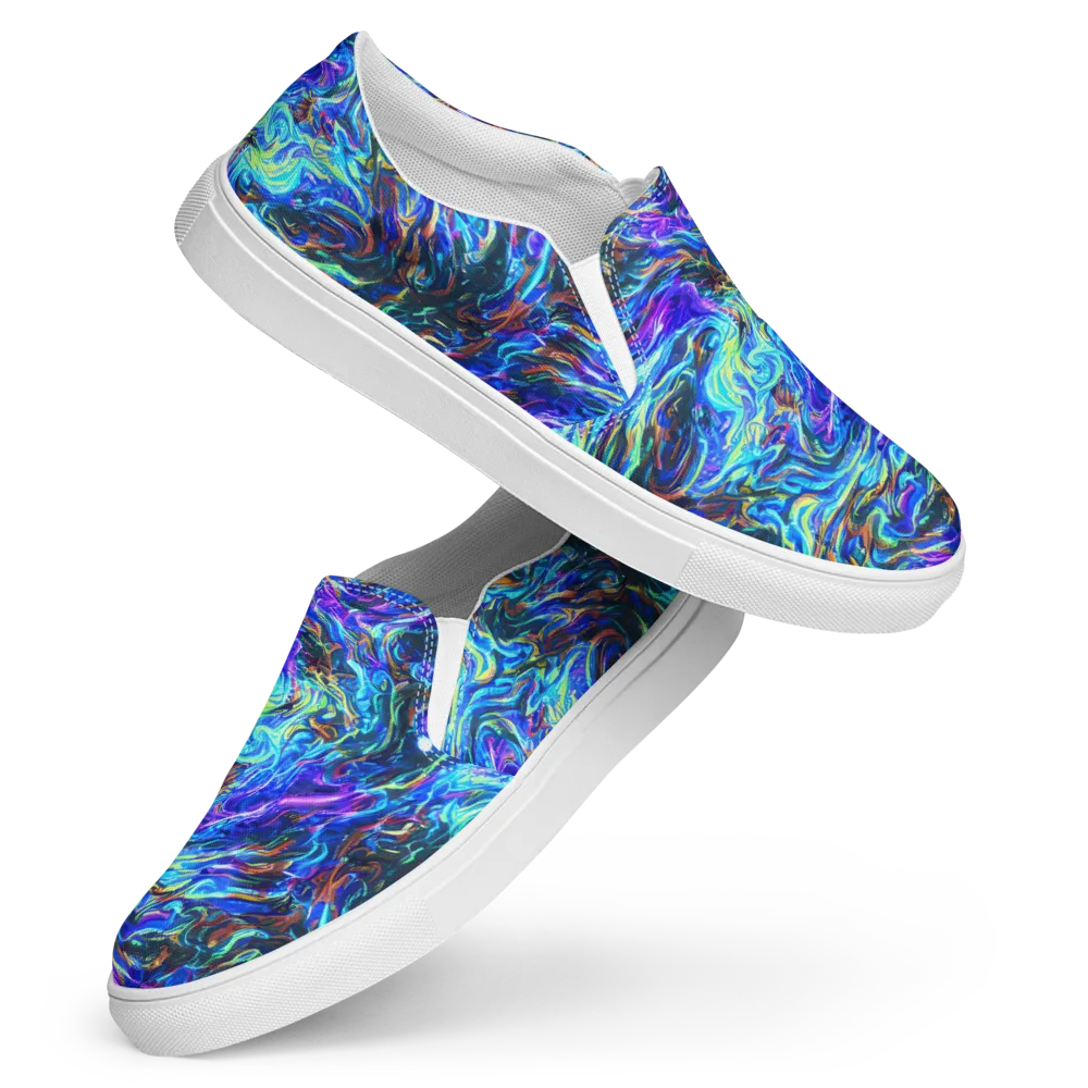 Neon Oceanus on Women's Slip-On Canvas Shoes — Front