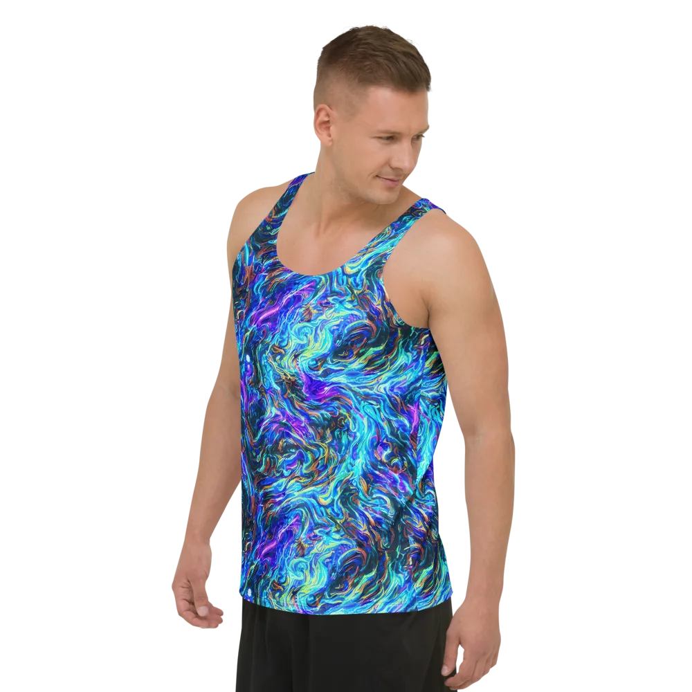 Neon Oceanus on Men's Tank Top — Left Front