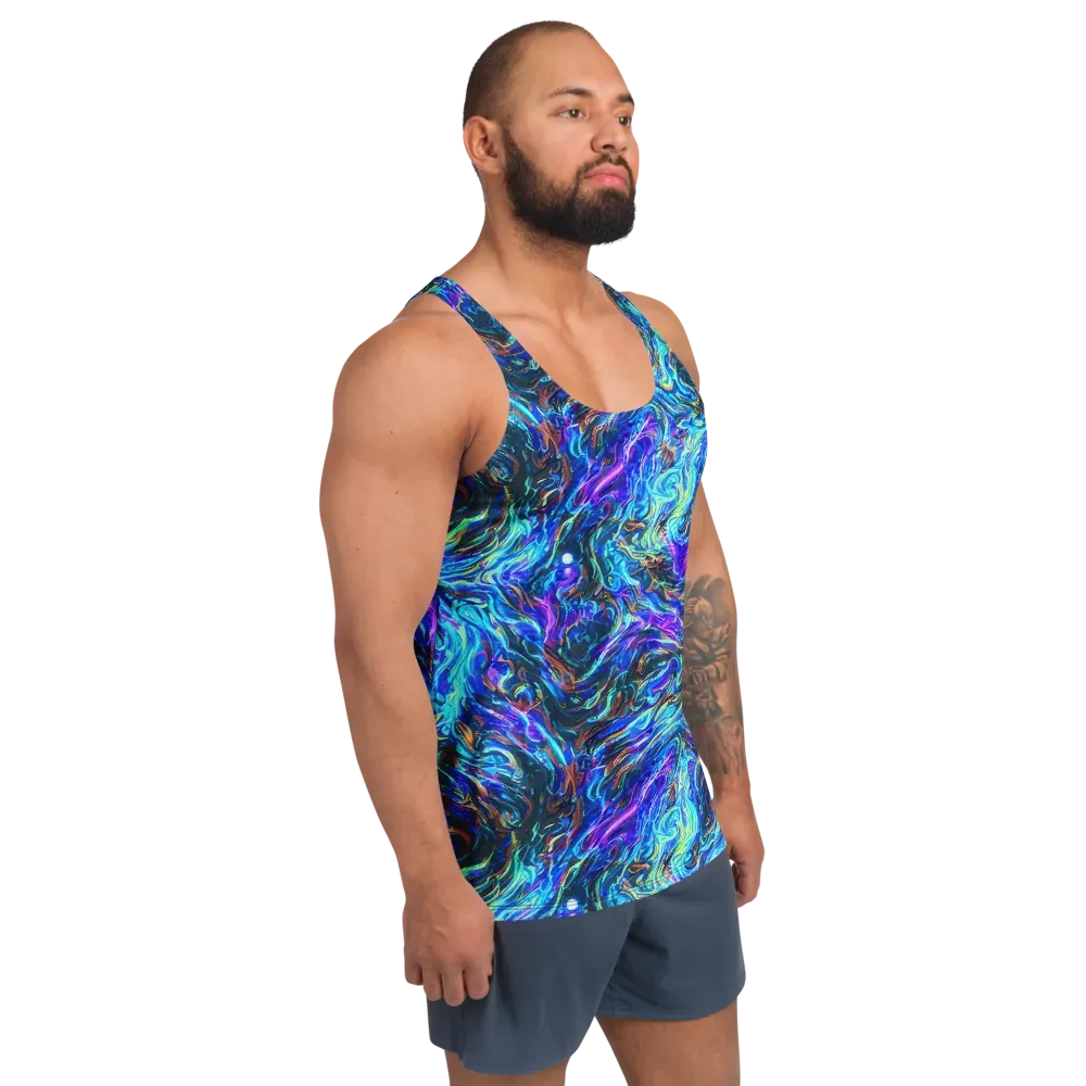 Neon Oceanus on Men's Tank Top — Right Front
